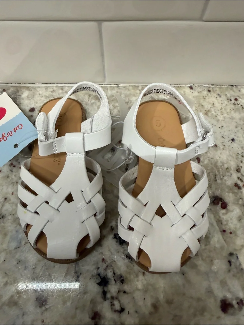 Cat & Jack White Braided Toddler Sandals - Size 5